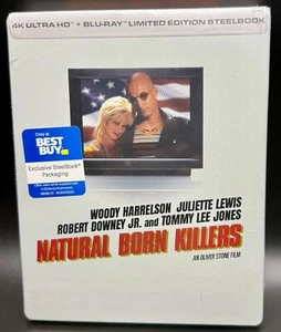 NATURAL BORN KILLERS BEST BUY EXCLUSIVE 4K UHD BLURAY STEELBOOK *NEW & SEALED!* - Picture 1 of 18