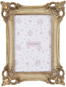 Clayre & Eef 2F1204 Fotorahmen Gold 16x3x21 cm 10x15 cm Barock - Bild 1 von 2