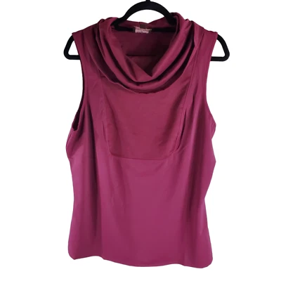 Kathleen Kirkwood Women's Wine Dictra-Ease French Terry Cowl-Neck Size XL - Image 1 of 4