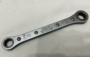 Snap On 10MM 11MM Double Box End Ratcheting Wrench RBM1011 Metric 12 Point USA