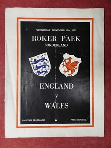 ENGLAND v WALES | 1950/1951 | ROKER PK INTERNATIONAL | 15 NOV 1950 | UK FREEPOST - Picture 1 of 9