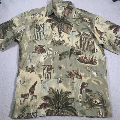 Kahala Shirt Mens Small Green Rayon Pat Anderson Hawaiian Button Up - Image 1 of 4
