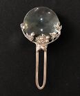 Vintage Art Nouveau Sterling Silver 925 Style Magnifying Glass Lens Marked Italy