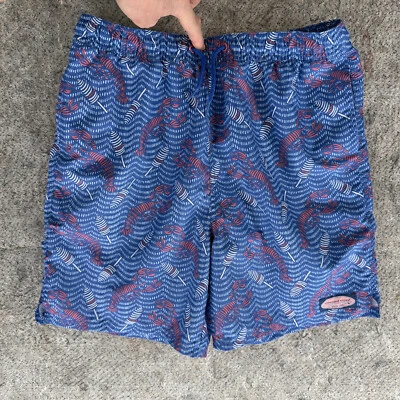 Vineyard Vines Youth Size XL Blue Lobster Print Built-In Briefs Swim Beach Short - Image 1 of 4