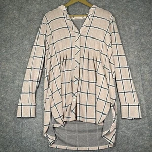 Camicia tunica cabicore donna L rosa a quadri morbida accogliente comoda morbida - Foto 1 di 9