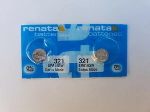 2x RENATA 321/SR616SW Watch Battery. EXP 08/2027 SWISS MADE Post from MELBOURNE - Picture 1 of 1