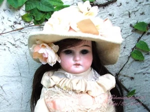 ANTIQUE c.1900 GERMAN  ARMAND MARSEILLE 3200 BISQUE HUMAN HAIR DOLL - Picture 1 of 11