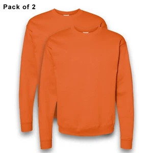 Hi Vis Safety Sweatshirt Outdoor Work Reflective Orange Pullover-Hanes Pack 2 - Picture 1 of 6