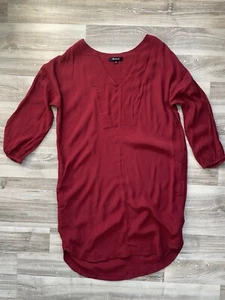 Madewell Du Jour Tunic Dress with Pockets Garnet Red Women's Size XS - Picture 1 of 5