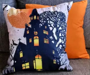 NEW Home Reflections 18" Halloween & Harvest Pillows 1 LED, 1 Solid - Picture 1 of 4