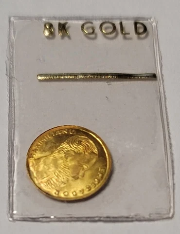 1865 Mexico TOKEN Maximiliano Emperor COIN SOLID Gold  333  8 Karat Peso Mini Cover