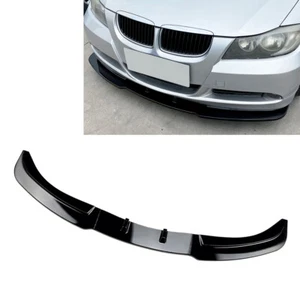 Alerón labial del parachoques delantero para BMW Serie 3 E90 E91 320i 330i 2005-08 negro brillante - Imagen 1 de 7