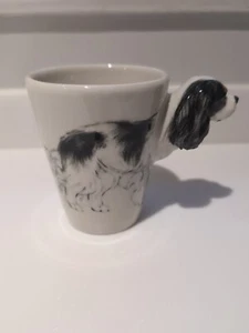 BLUE WITCH CERAMICS English Cocker Spaniel Mug Black & White (Blue Roan) Vgc - Picture 1 of 4