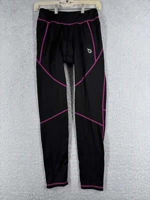 Baleaf Cycling Pants Womens Medium Black Pink Ankle Zip Polyester Spandex Padded - Image 1 of 4
