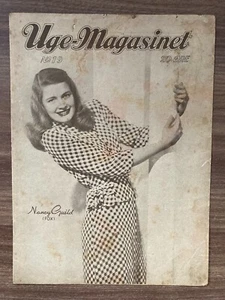 Nancy Guild Front Cover 1940er komplett antik dänische Zeitschrift "Uge-Magasinet" - Bild 1 von 4