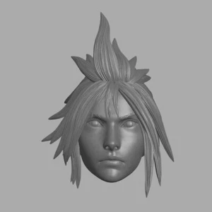 FF7 remake Cloud Strife Final Fantasy VII custom head for action figures - Picture 1 of 1