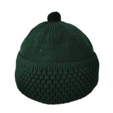 Dark Green THICK Soft Turkish-style Warm Weave Stretchy Double Layer Beanie