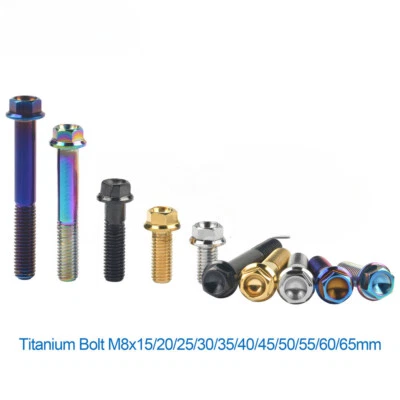 Titanium Bolt M8x15/20/25/30/35/40/45/50/55/60/65 Small Flange Hex Head Ti Screw - Image 1 of 4