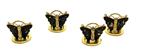PC10 Amita Damascene Butterfly Set Of 4 Place Card Holder - Picture 1 of 6