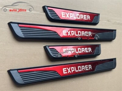 Para Ford Explorer Accesorios Borde Puerta Rasguño Alféizar Cubierta Panel Paso Protector 4P Foto 1 de 4