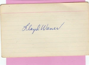 Lloyd Waner Autograph Signed 3 X 5 Index Card JSA COA Pirates - Picture 1 of 1