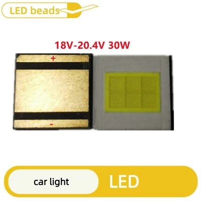 2pcs  30W 7070 18V led lamp beads 6500K Cold white Car daytime running light - Image 1 of 2
