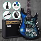 Electric Guitar And Amp Music String Instrument Rock Blue Carry Bag Steel String
