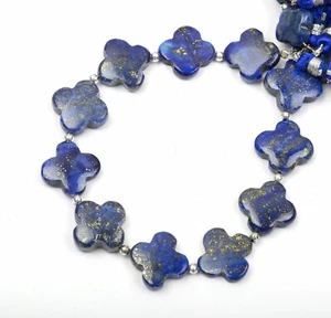 Natural Lapis Lazuli Smooth Flower Shape 8 Inch Strand 14-16 MM Gemstone Beads - Picture 1 of 5