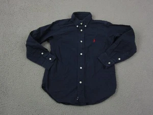 Ralph Lauren Shirt Boys Youth Size 6 Blue Red Pony Button Up Canvas Vintage - Picture 1 of 9