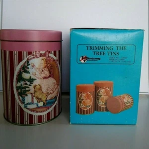 1990 House of Lloyd Nesting Tins And Lids Trimming The Tree Set Of 3 Tins Vtg. - Picture 1 of 12