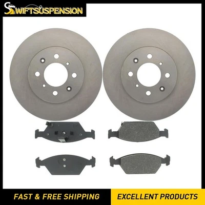 Front Disc Rotors Brake Pads Kit for 2010 2011 2012 2013 2014 Honda City Fit - Image 1 of 4