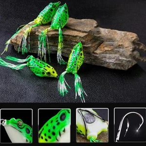 3 Angeln Froschköder Zander Barsch Köder Wilde Oberfläche Gummi Döbel Forelle Ausrüstung - Bild 1 von 8