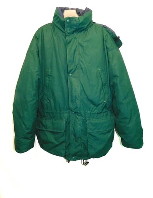 Vtg Eddie Bauer XL Dark Green Ridge Line Parka Down Coat Mens Arctic Winter Hood - Image 1 of 4