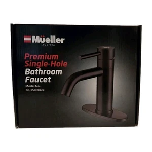 Mueller Premium Single Hole Bathroom Faucet Model BF-550 Black - Picture 1 of 2