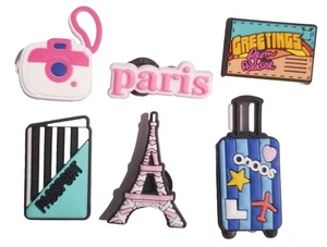 París ¿alguien? ¡Dijes de zapatos Torre Eiffel 6 piezas! ¡NUEVO! ¡Compatible con Croc! Para zapatos, Cra - Imagen 1 de 2