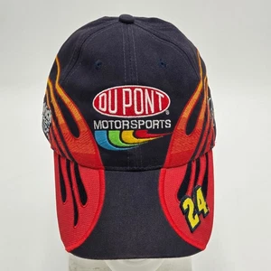 Chase Jeff Gordon 24 DuPont NASCAR Hat Racing Cap Double Flames Strapback Blue - Picture 1 of 7