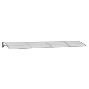 vidaXL Door Canopy Grey 400x100 cm Polycarbonate - Picture 1 of 7