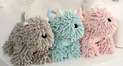 Adorable toalla de mano suave de chenilla para perro/cachorro para cocina o baño Foto 1 de 4