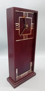 CARRICK QUARTZ WOOD MANTEL CLOCK - Junghans W737 Movement. Height 10.5" x 4.75" - Picture 1 of 6