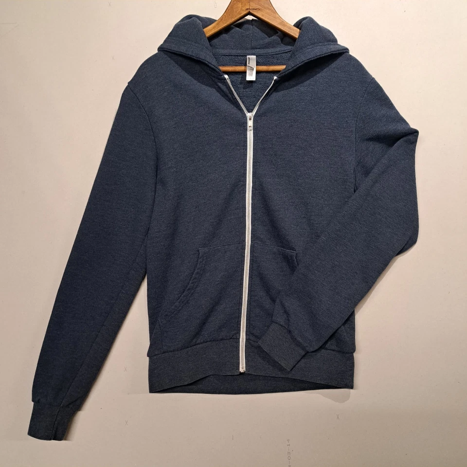 Sudadera con capucha American Apparel para hombre cremallera completa pequeña sin cordón azul marino Foto 1 de 4