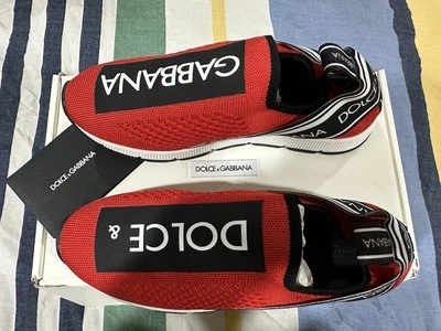 DOLCE & GABBANA Sorrento 一脚蹬运动鞋 带徽标胶带 D&G 男女皆宜的 男孩和女孩 — 第 1/3 张图片