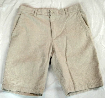 Five Four Pantalones Cortos Para Hombre 33 Beige Seersucker Vestido Moderno Cinturón Lazos Foto 1 de 4