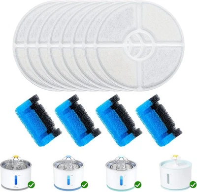 Wonder Creature Cat Water Fountain Filter Replacement, white, black and blue