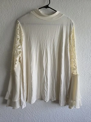 Top Fairycore Whimsigoth Manga Campana Encaje Hombro Talla XL Blanco Por Joseph A Foto 1 de 4