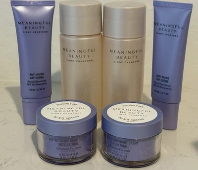 Cindy Crawford Meaningful Beauty ночной крем дневной крем и тонер лот запечатанный - Изображение 1 из 4