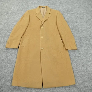 Ralph Lauren Overcoat Men 42R Brown Wool Cashmere Dallas Amicale Long Coat - Picture 1 of 17
