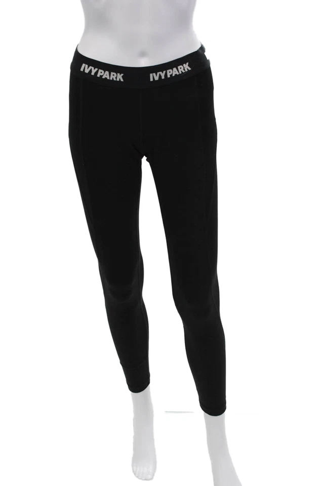 Ivy Park Womens Elastic Waist High Rise Active Leggings Black Size M - Image 1 of 4