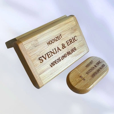 INTERLAN Geschenkbox mit 32 GB USB-Stick und mit Gravur. Geburtstag, Hochzeit, Jubiläum