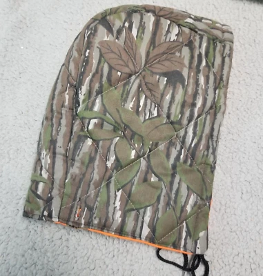 VTG Realtree Camo Foliage Reversible Hood For Jacket Hunter Orange Hood Button - Image 1 of 4