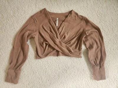 Suéter Anthropolgie Recortado Twist Top Talla Pequeña Tostado Foto 1 de 4